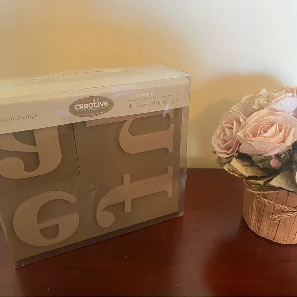 Creative Cafe Traditional 4 Inch Foam Alphabet Stamp Set 32pc Hampton Art V56157